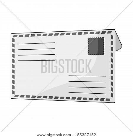 Postal envelope.Mail and postman single icon in monochrome style vector symbol stock illustration .