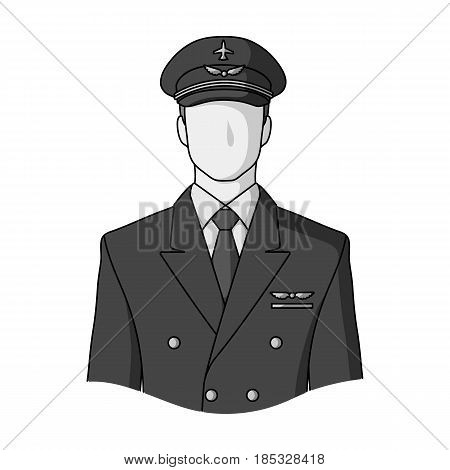 Pilot.Professions single icon in monochrome style vector symbol stock illustration .