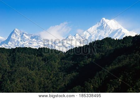 Mount Kanchenjunga Range Of The Himalayas At Sikkim , India