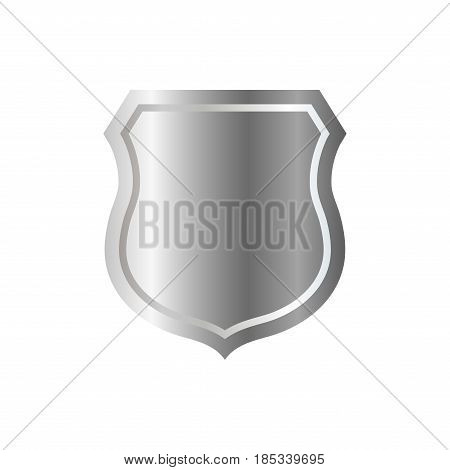 Shield Silver Gray Icon Shape Emblem