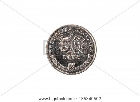Old Used And Worn Out 50 Lipa Coin.