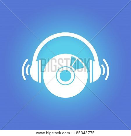 CD or DVD icon. Compact disk simbol. Flat design style.
