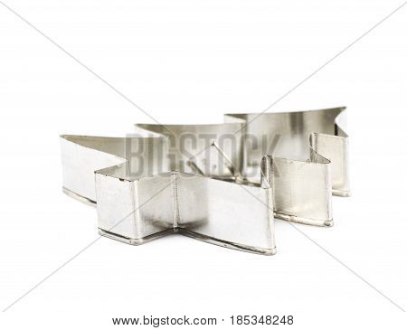 Christmax tree shaped cookie cutter isolated over the white background