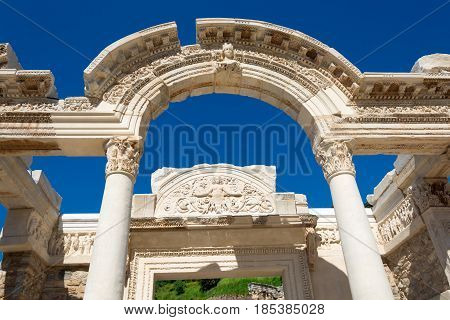 Ancient Ruins In Ephesus Turkey, Ephesus Contains The Ancient Largest Collection Of Roman Ruins In T