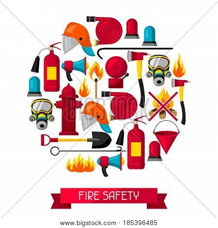 Background with firefighting items. Fire protection equipment.
