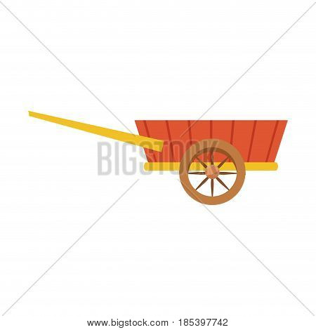 wheelbarrow wooden farm trasnport element vector illustration