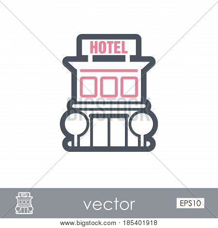 Hotel outline vector icon. Travel. Summer. Summertime. Holiday. Vacation eps 10