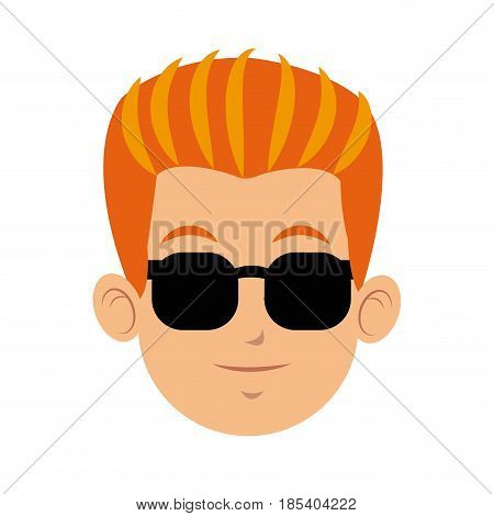 head man face character image vector illustration