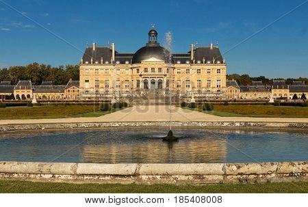 The Vaux-le-Vicomte is a Baroque French castle constructed from 1658 to 1661 for Nicolas Fouquet, the superintendant of Finances of Louis XIV.