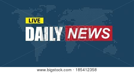 Daily NEWS banner template. Flat designed illustration