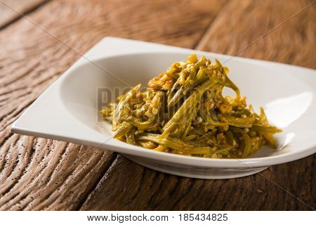 Caruru - Brazilian Food Made From Okra, Onion, Shrimp, Palm Oil And Toasted Peanuts And Cashews. Typ