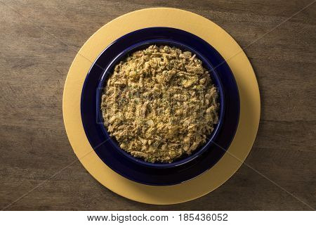 Farofa - Toastef Manioc Flour And Pork - Traditional Brazilian Side Dish.