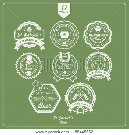 Happy St. Patrick's Day Labels And Badges
