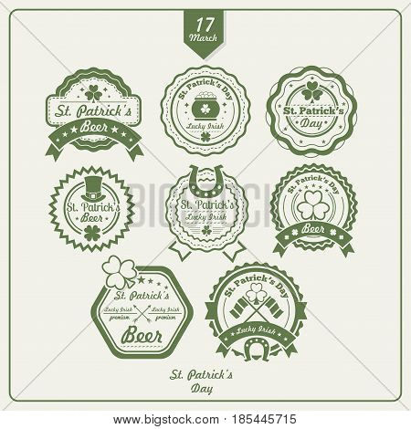 Happy St. Patrick's Day Labels And Badges