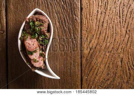 Mashed Beans With Sausage Called Tutu De Feijao In Brazil