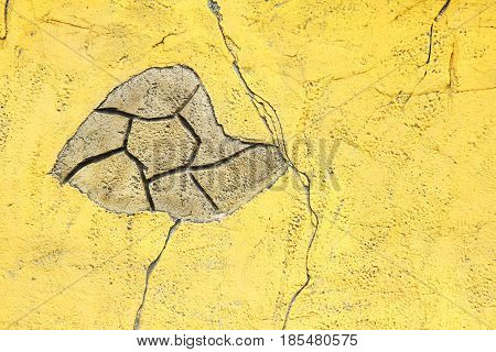 Background of old yellow painted wall for txture