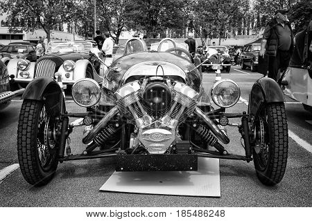 Berlin - May 11: Car Morgan, V-twin Three-wheelers (black And White), 26Th Oldtimer-tage Berlin-bran