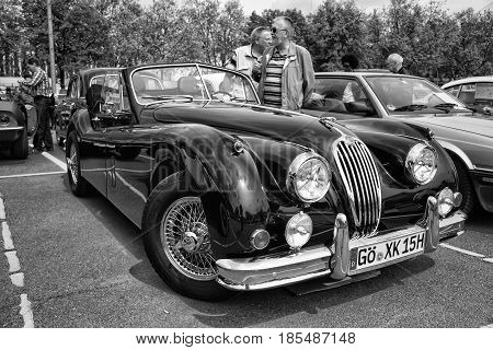 Berlin - May 11: Sport Car Jaguar Xk140 Roadster, (black And White), 26Th Oldtimer-tage Berlin-brand
