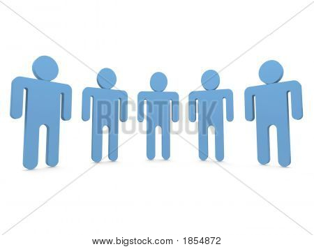 Fem personer i teamet