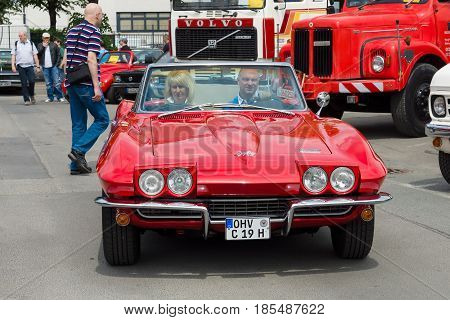 Berlin - May 11: Sport Car Corvette Sting Ray Convertible (c2), 26Th Oldtimer-tage Berlin-brandenbur