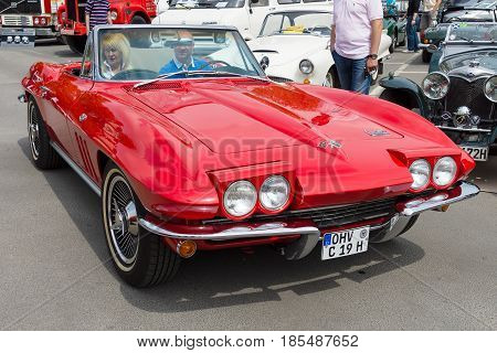Berlin - May 11: Sport Car Corvette Sting Ray Convertible (c2), 26Th Oldtimer-tage Berlin-brandenbur