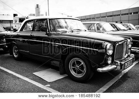 BERLIN - MAY 11: British luxury car Rover P5B (black and white) 26th Oldtimer-Tage Berlin-Brandenburg May 11 2013 Berlin Germany