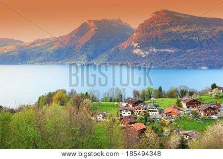 Thunersee in Switzerland, Europe