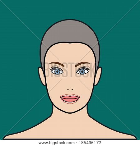 Lip augmentation with injection of hyaluronic acid filler. Cheiloplasty plastic operation. Vector illustration