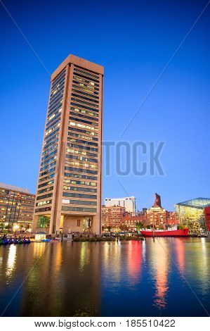 Inner Harbor Area In Downtown Baltimore