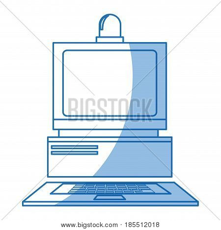 computer laboratory equipment technology shadow vector illustration