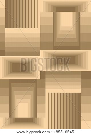 Cubist background composed from rectangles with optical 3d effect, low contrasting beige and light brown design, vector EPS 10