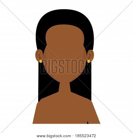 young black woman shirtless avatar character vector illustration design