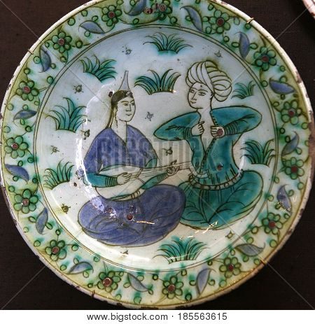 Turkish Iznik Ceramic In Ecouen Castle, France