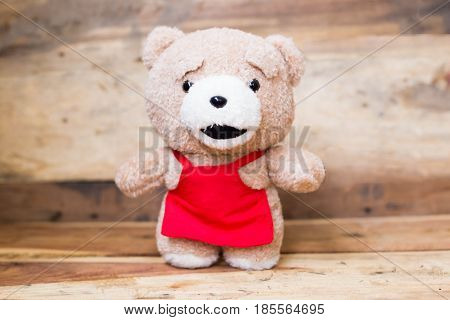Teddy Bear Wood Background,alone ,baby ,background ,bear ,beautiful, birthday ,brown ,child ,childhood ,concept ,design, floo,r gift lonely,love