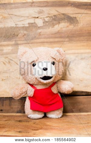 Teddy Bear Wood Background,alone ,baby ,background ,bear ,beautiful, birthday ,brown ,child ,childhood ,concept ,design, floo,r gift lonely,love