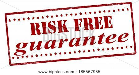 Stamp with text risk free guarantee inside vector illustration