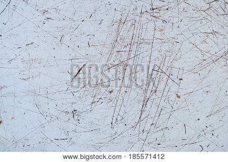 Grunge Aged Grey metal Texture. Old Stainless Steel Background with Scratch. Monochrome Dirty Metallic Surface Close up. Square Image Copy Space. Top view