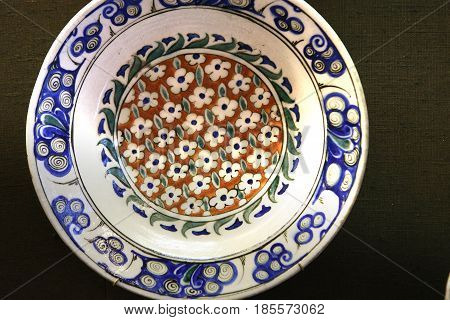 Turkish Iznik Ceramic In Ecouen Castle, France