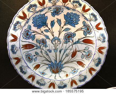 Turkish Iznik Ceramic In Ecouen Castle, France