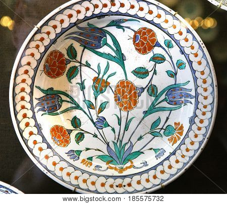 Turkish Iznik Ceramic In Ecouen Castle, France