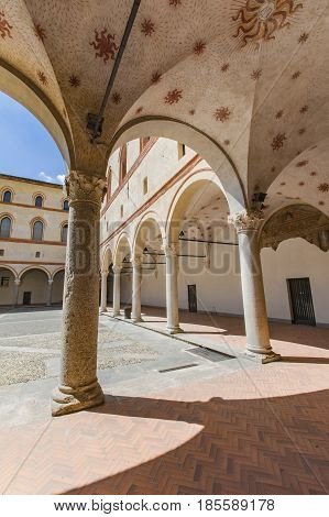 Sforzesco Castle In Milan, Italy