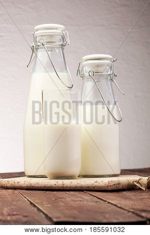 Milk Products - Tasty Healthy Dairy Products On A Table On: And