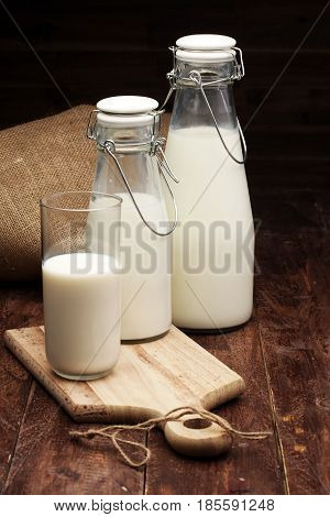 Milk Products - Tasty Healthy Dairy Products On A Table On: And