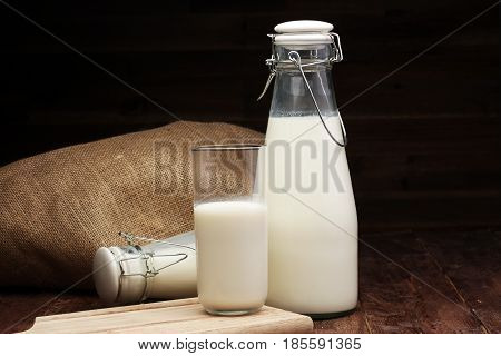 Milk Products - Tasty Healthy Dairy Products On A Table On: And Milk Jar, Glass Bottle And In A Glas