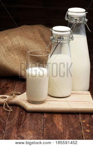 Milk Products - Tasty Healthy Dairy Products On A Table On: And