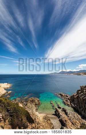 Turquoise Sea And Rocky Coastline At Revellata In Corsica