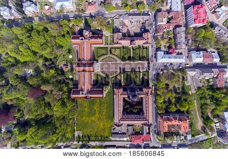 Aerial view of Chernivtsi University - one of the oldest universities in Ukraine.