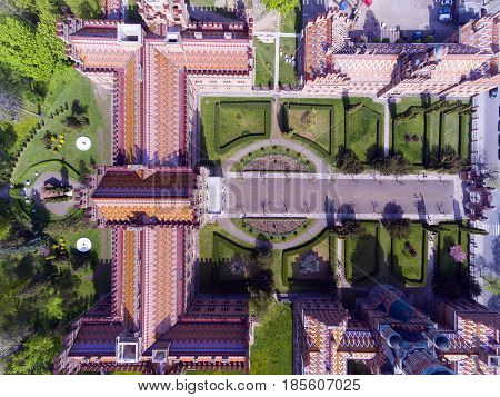 Aerial view of Chernivtsi University - one of the oldest universities in Ukraine.