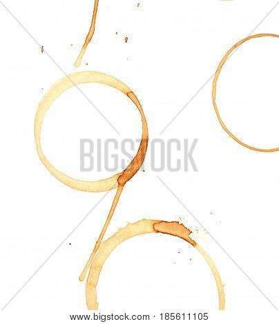 imprint of coffee on a white background .