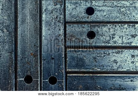 Stainless steel pins as a background. Pieces produced by cnc turning